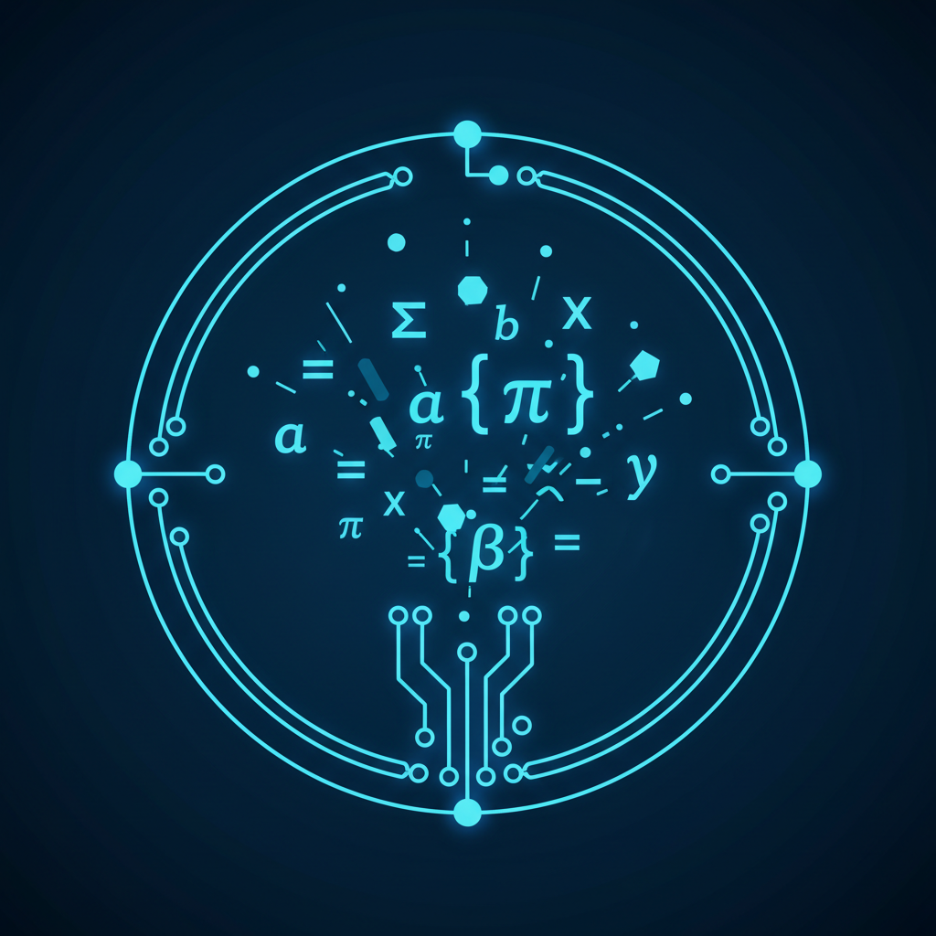 generating zk proof circuit glowing blue, futuristic math equations exploding